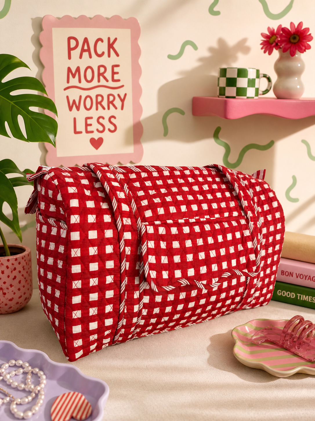 Cherry Check Duffle