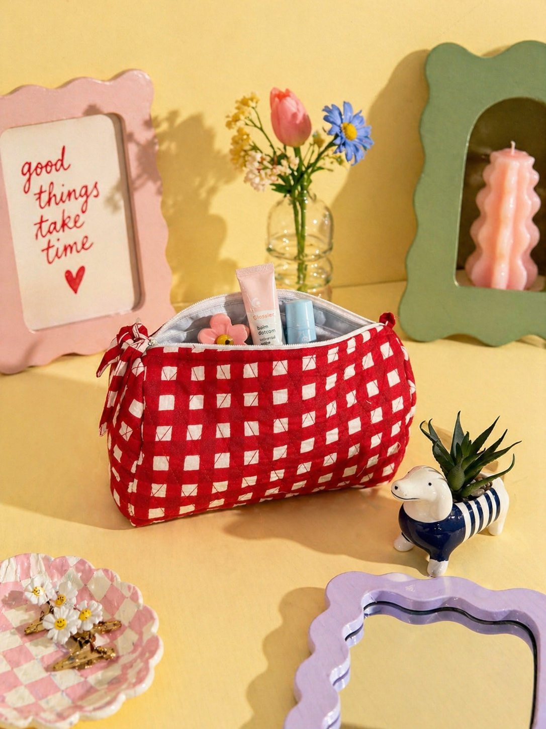 Cherry Check Trio Set