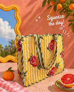 Citrus Bloom Quilted Tote