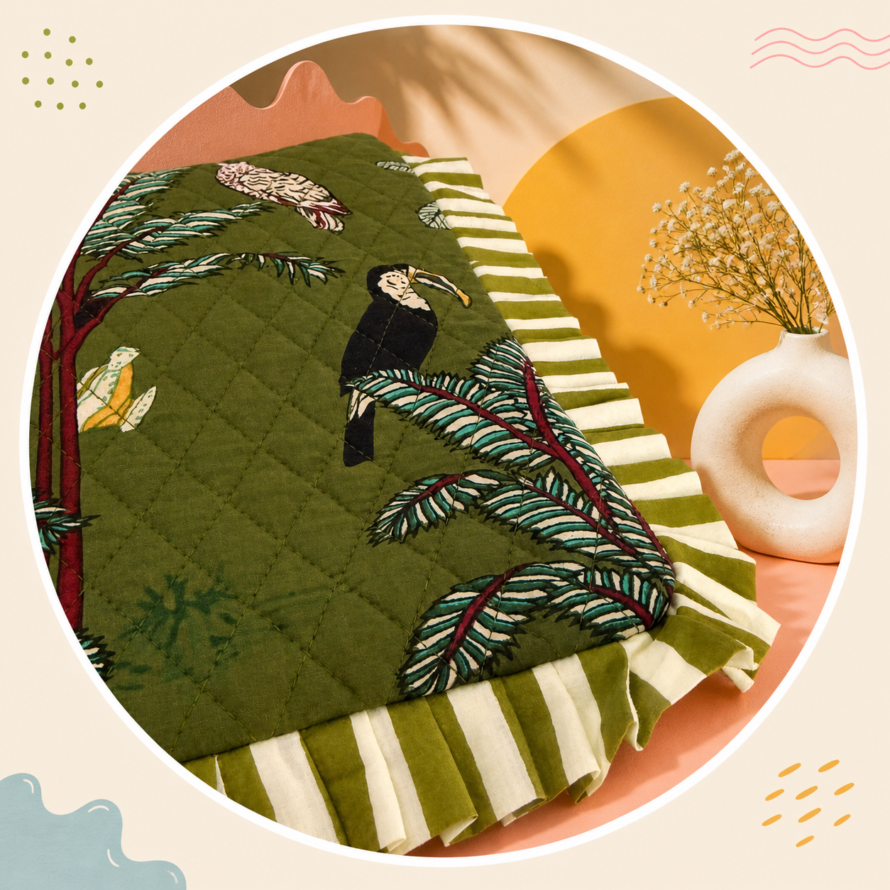 Jungle Whimsy Ruffle Tote