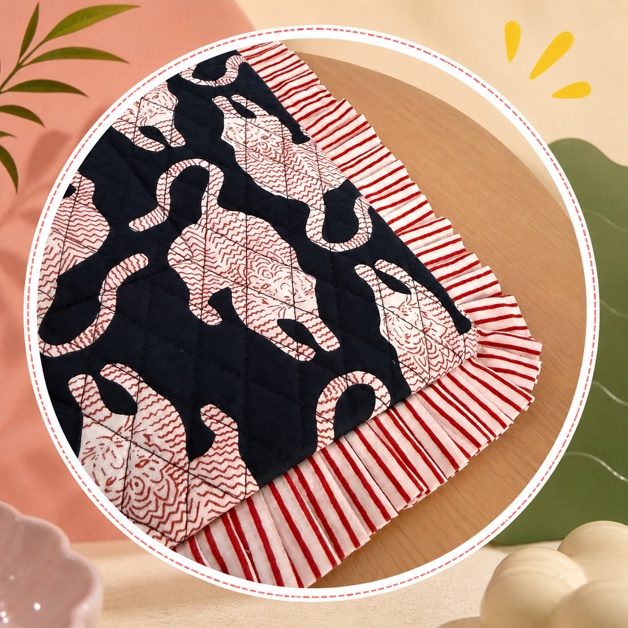 Midnight Ruffle Tote
