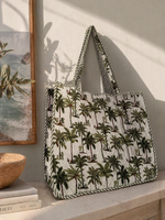 Palm Escape Quilted Tote