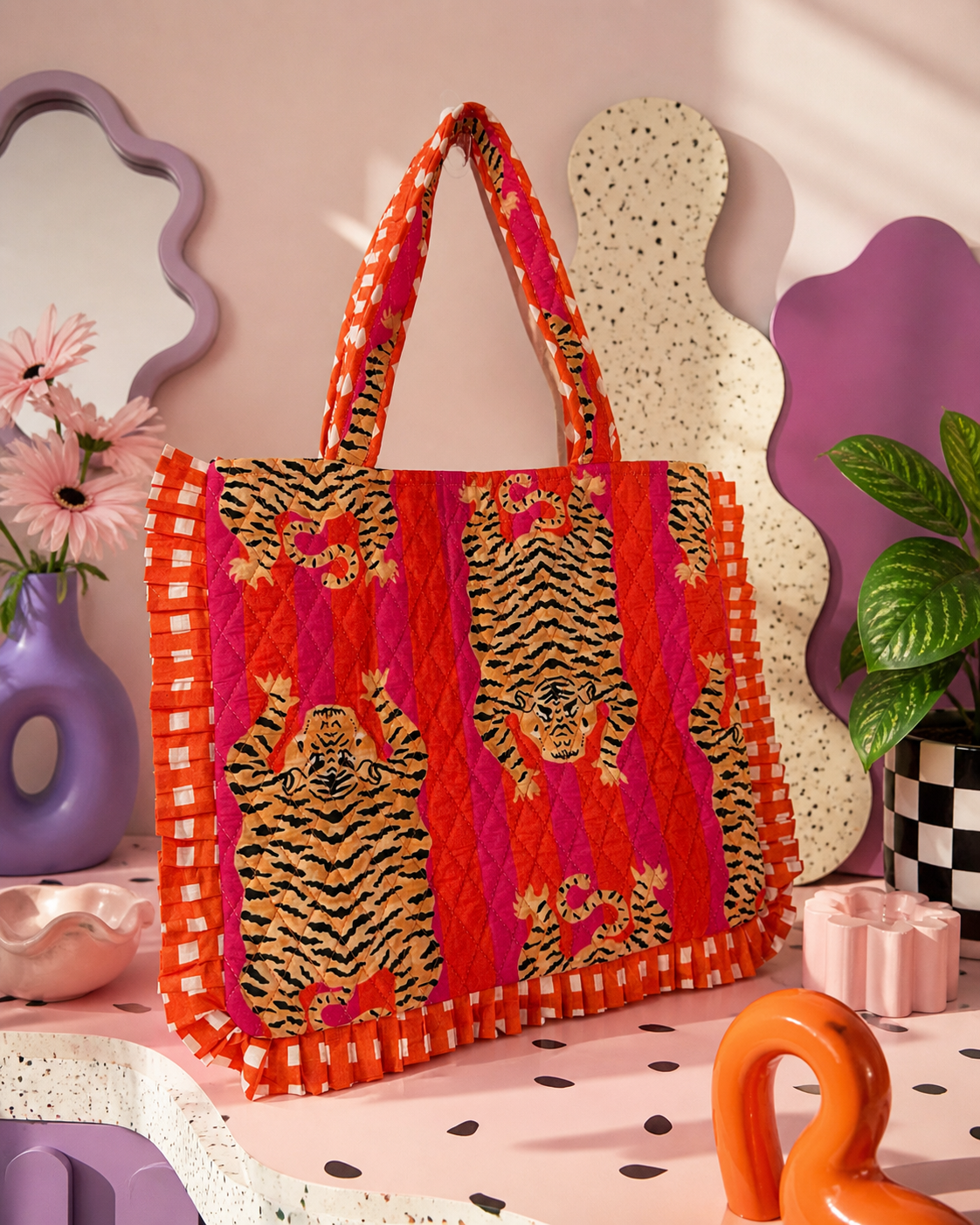 Roar & Bloom Ruffle Tote