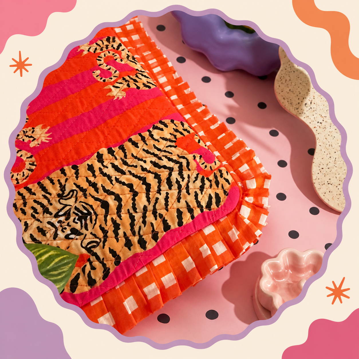 Roar & Bloom Ruffle Tote