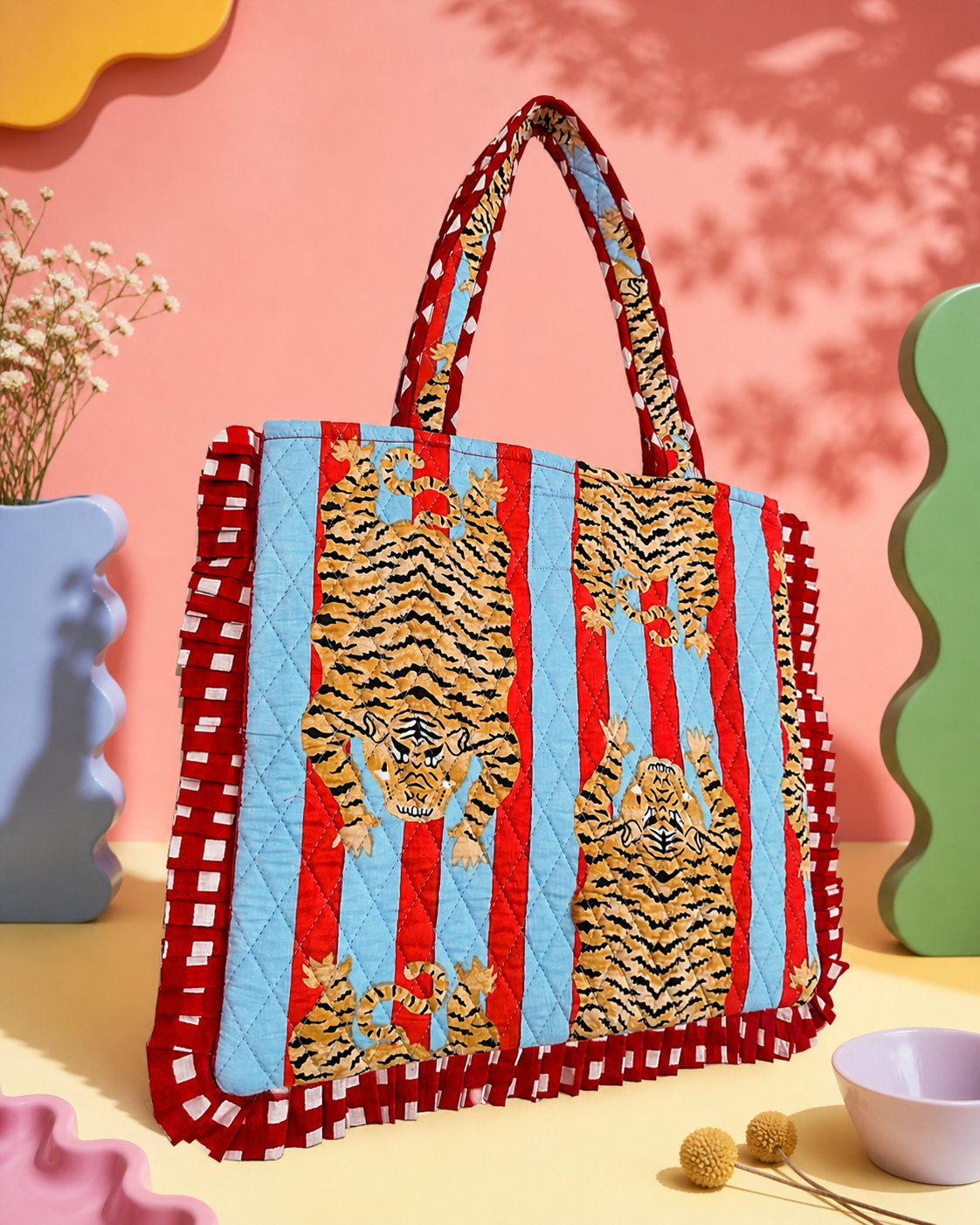 Roaring Ruby Ruffle Tote