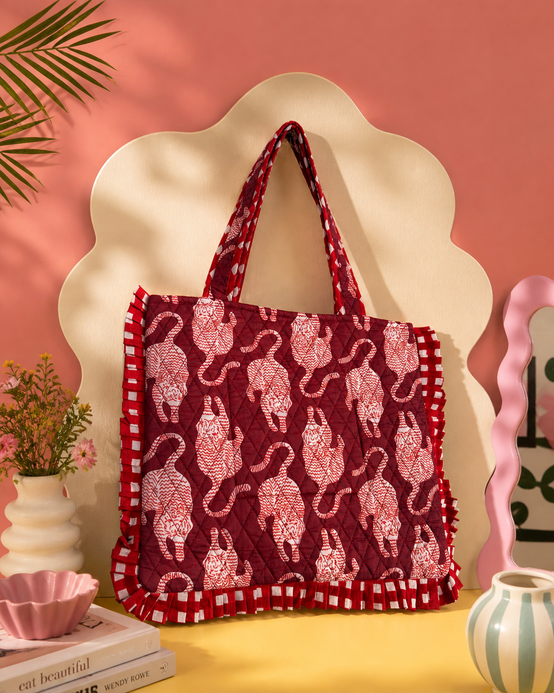 Ruby Tiger Ruffle Tote