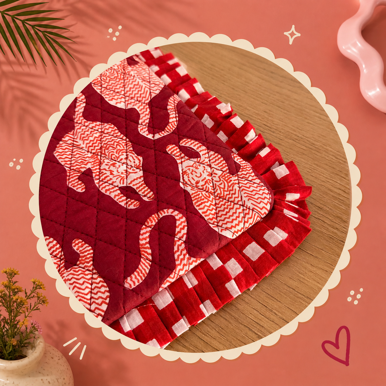 Ruby Tiger Ruffle Tote