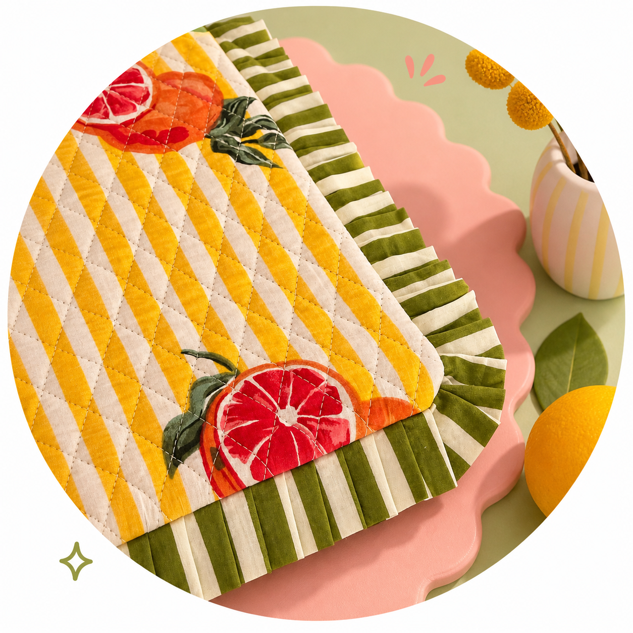 Sunshine Orchard Ruffle Tote
