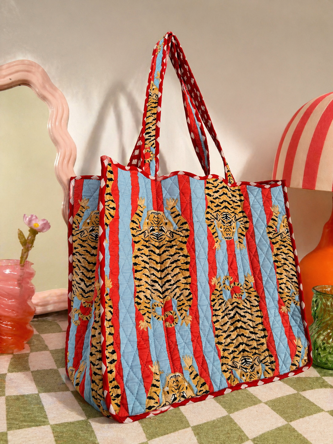 Tiger Pop Quilted Tote