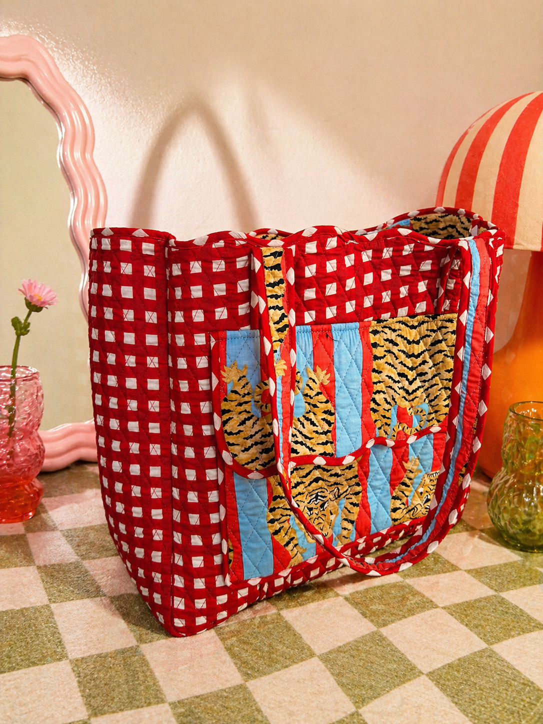 Tiger Pop Quilted Tote
