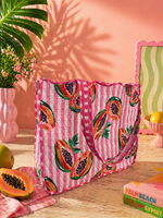 Rosy Tropic Quilted Tote